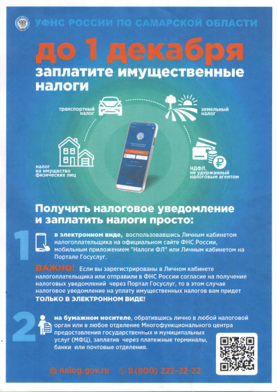 УФНС России по Самарской области НАПОМИНАЕТ